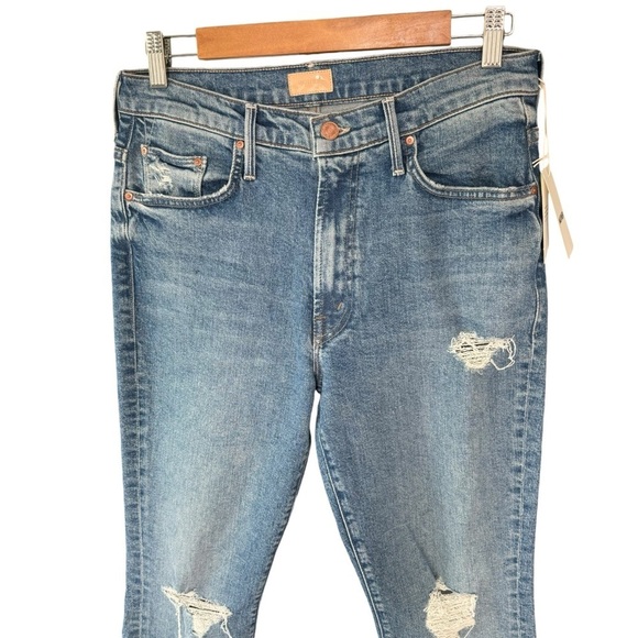 MOTHER - NWT The Insider Ankle Distressed Stretch Denim Jeans Sz 30 - Picture 5 of 11